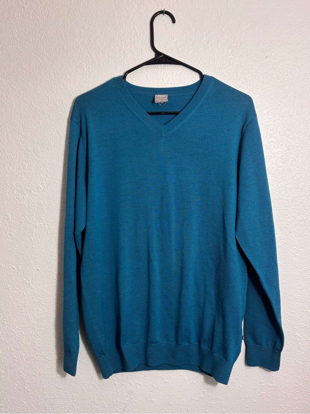 Ping Men's Teal Blue V-Neck Sweater